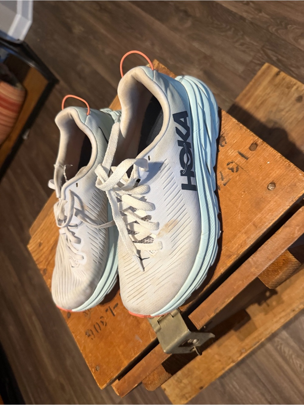 HOKA Women's Lightweight Running Shoes - Light Gray/Blue 8